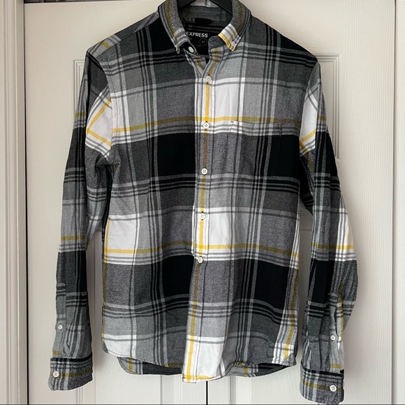 Express Plaid Flannel button down. EUC - Picture 2 of 8